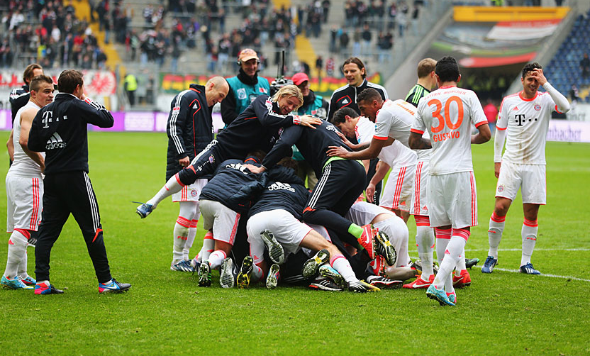 A comemora&ccedil;&atilde;o do Bayern, campe&atilde;o alem&atilde;o