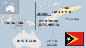 Timor Leste fica na porção leste da ilha de Timor, que divide com a Indonésia, no leste asiático