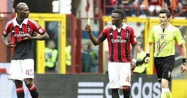 Fanfarr&otilde;es: Balotelli recebe cart&atilde;o amarelo de&hellip; Muntari?