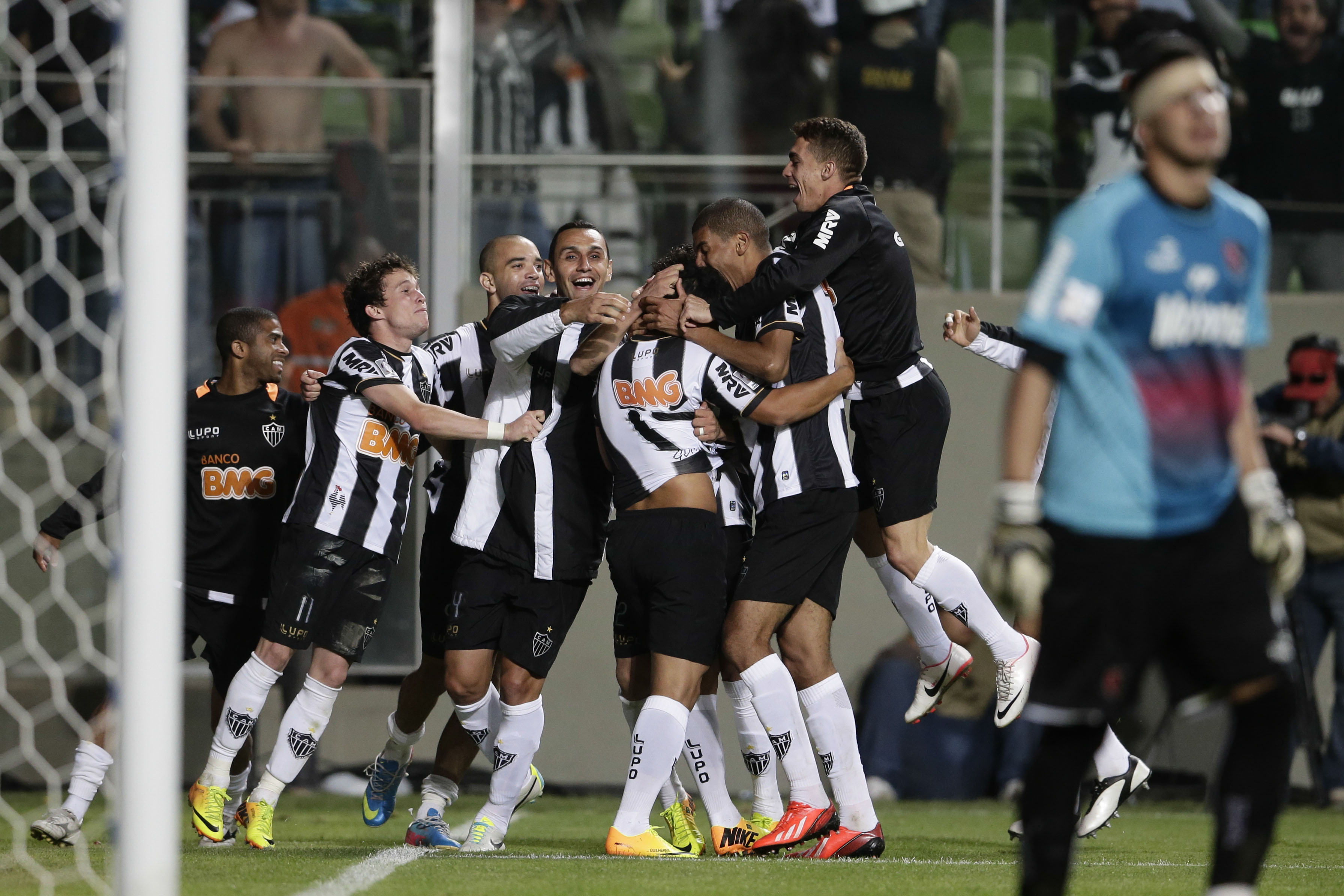 Guilherme marcou o gol redentor do Atl&eacute;tico Mineiro no Independ&ecirc;ncia (AP Photo/Felipe Dana)