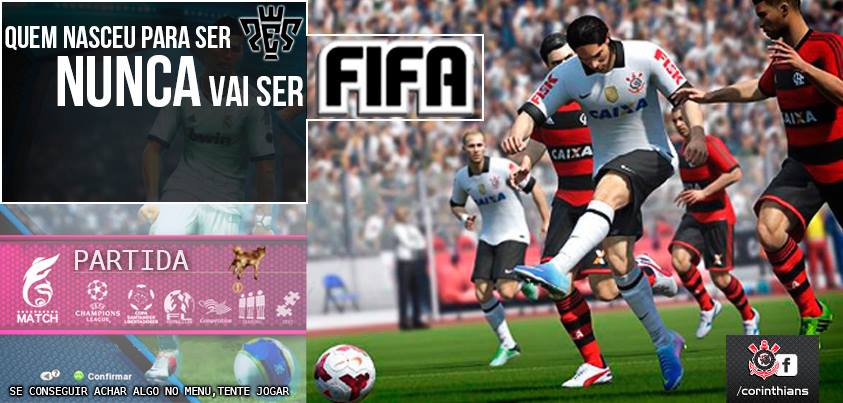 PES quis zoar no Facebook, mas acabou zoado pelo Corinthians