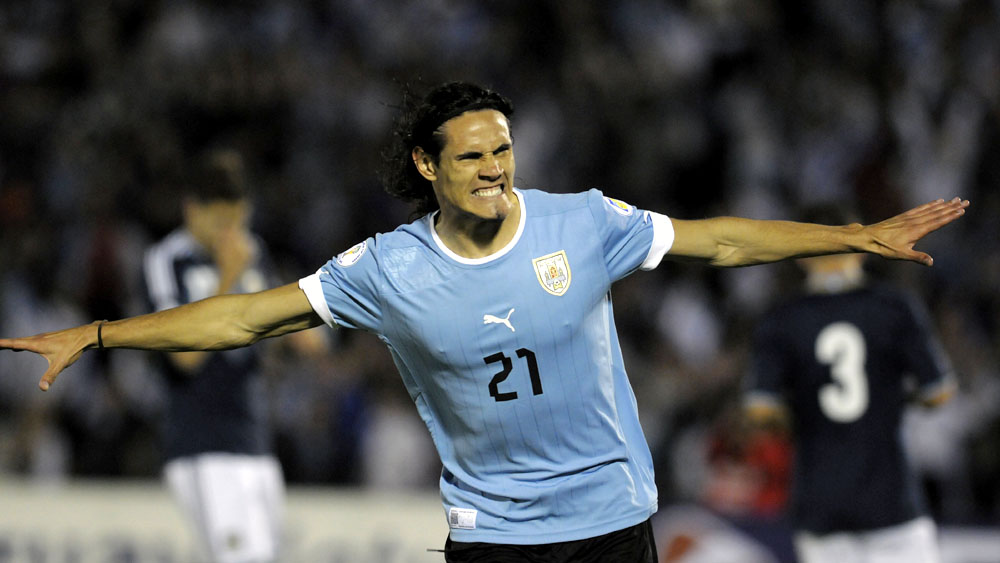Cavani &eacute; uma das esperan&ccedil;as de gol do Uruguai (AP Photo/Matilde Campodonico)