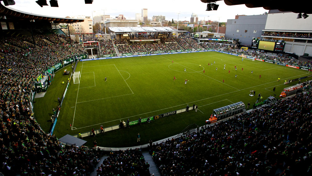 JELD-WEN Field, est&aacute;dio do Portland Timbers, est&aacute; sempre cheio