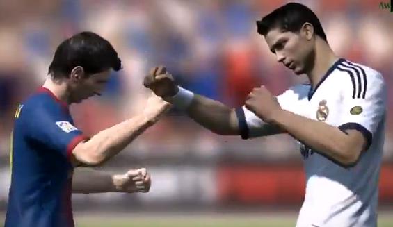 At&eacute; bug do Fifa insiste na briga de Messi com Ronaldo
