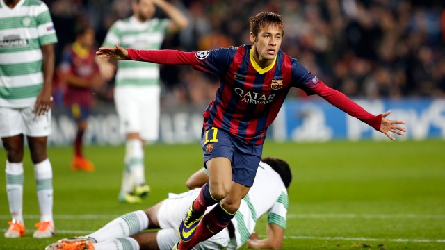 Neymar: o &uacute;nico a fazer tr&ecirc;s em um jogo de Libertadores e LC