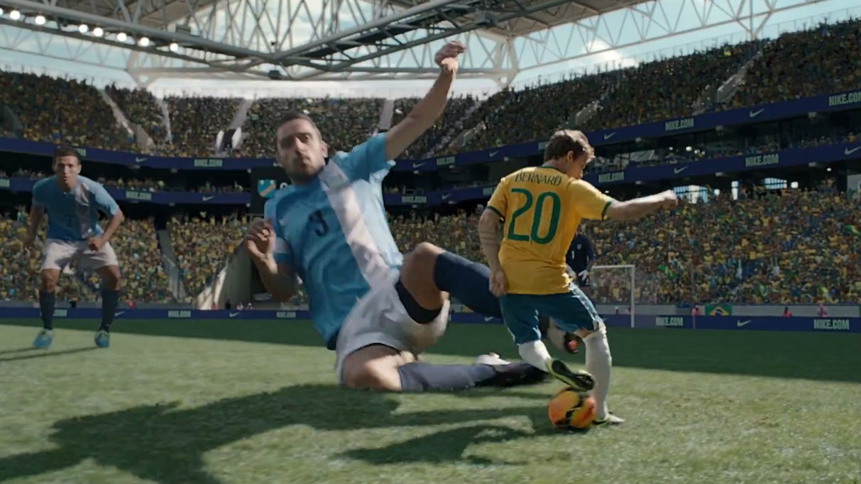 Bernard ficou ainda menor em comercial da seleção brasileira