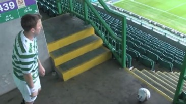 [VÍDEO] Olha da onde o cara acertou o travessão no Celtic Park