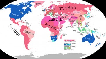 Presentão de Natal! Puseram em um mapa quem fala “futebol” e quem fala “soccer”