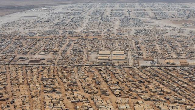 O campo de refugiados de Za'atari, segundo maior do mundo