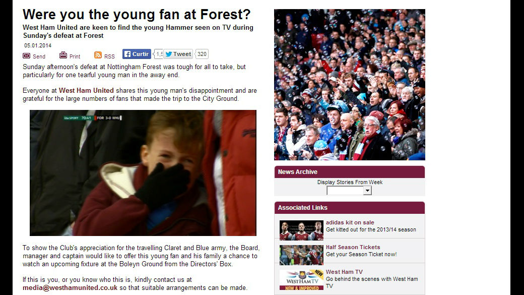 Torcedor West Ham Site