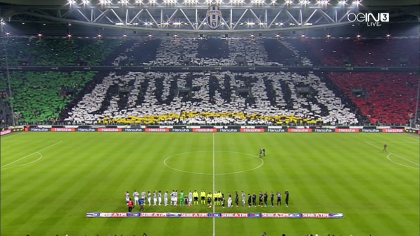 J&aacute; quis criar um mosaico para seu clube? Um garoto teve essa sorte no &uacute;ltimo d&eacute;rbi da Juve