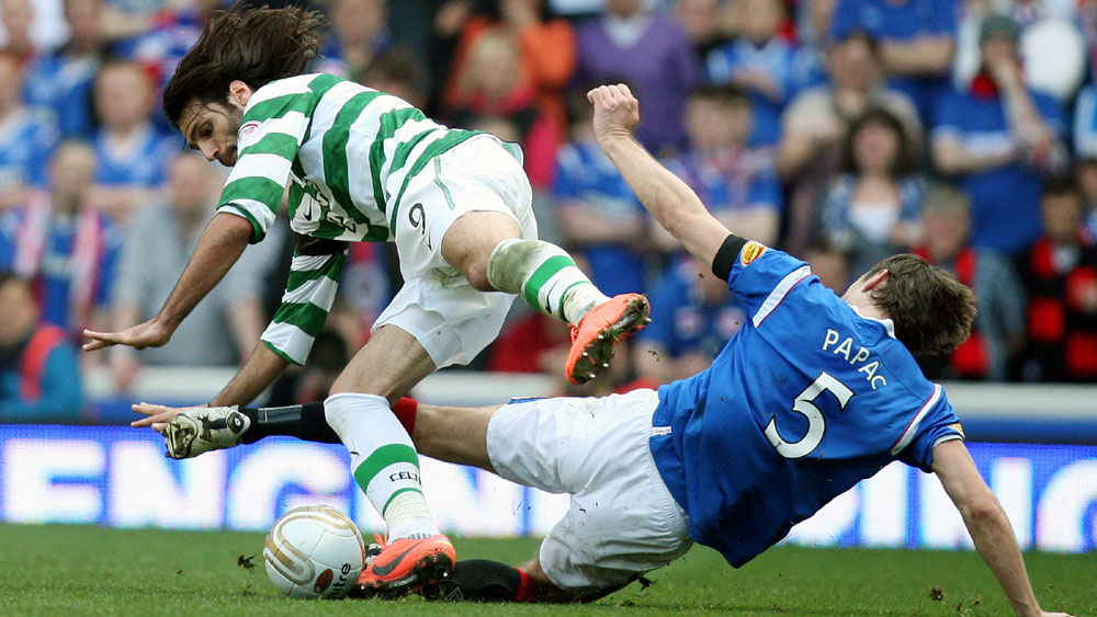 Celtic e Rangers, cl&aacute;ssico escoc&ecirc;s disputado pela &uacute;ltima vez no Campeonato Escoc&ecirc;s em 2012 (AP Photo/Scott Heppell)