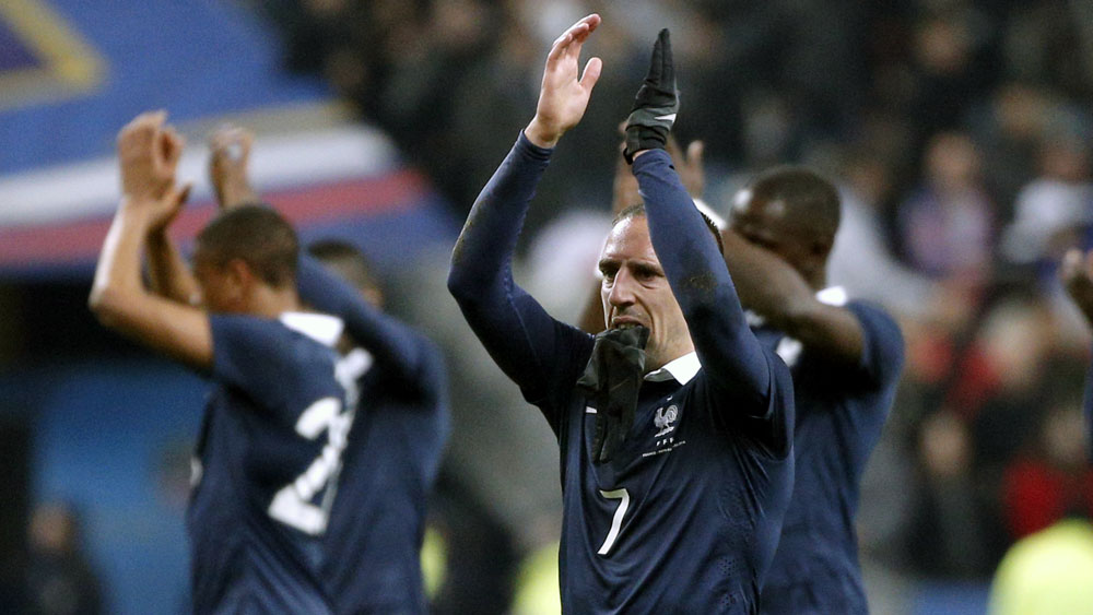 Frank Rib&eacute;ry &eacute; o destaque da Fran&ccedil;a, que vem jogando bem nos &uacute;ltimos jogos