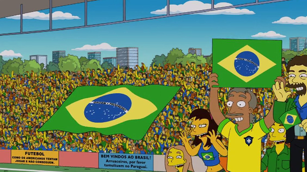 Torcida brasileira cutuca os norte-americanos nos Simpsons (Reprodu&ccedil;&atilde;o)