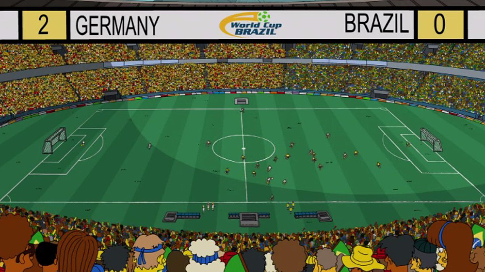 O placar final do Maracanazo alem&atilde;o dos Simpsons (Reprodu&ccedil;&atilde;o)