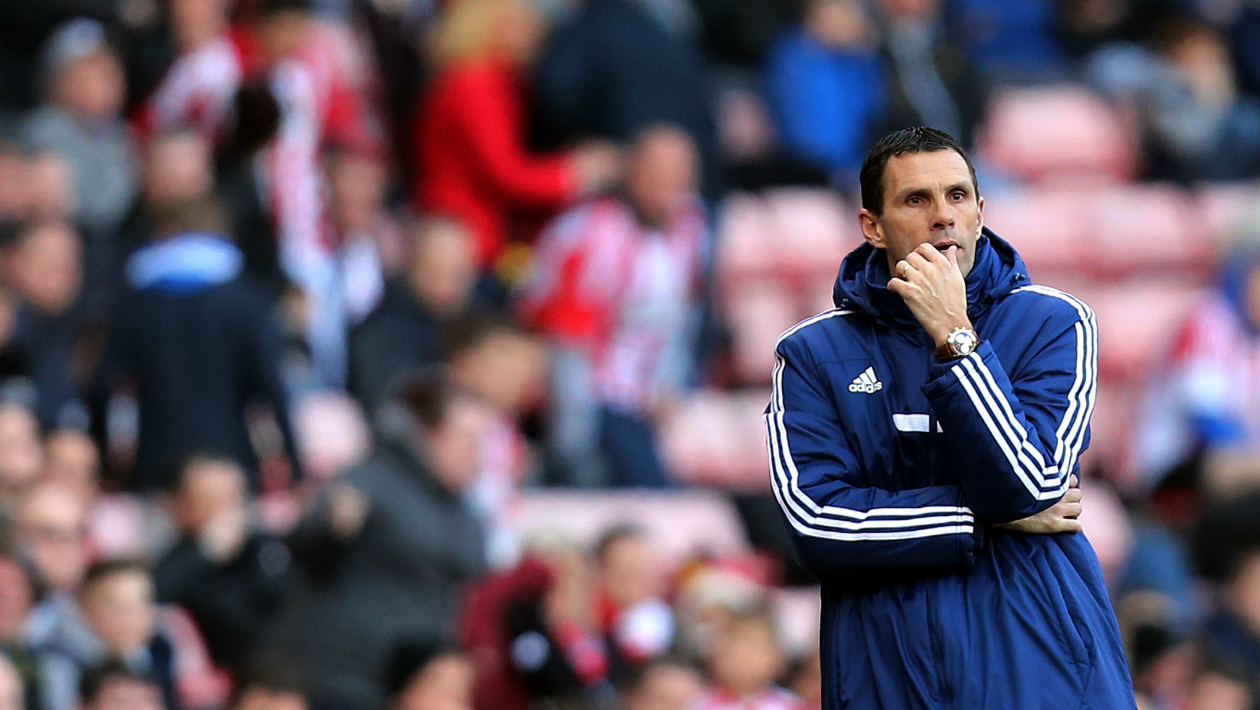 Gus Poyet, t&eacute;cnico do Sunderland (AP Photo/Scott Heppell)