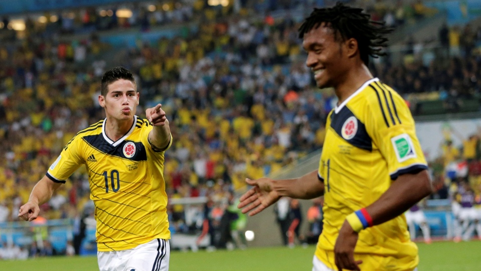 James e Cuadrado, a dupla mais prol&iacute;fica da Copa