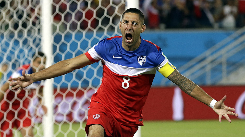 Dempsey comemora seu gol aos 28 segundos contra Gana (AP Photo/Ricardo Mazalan)