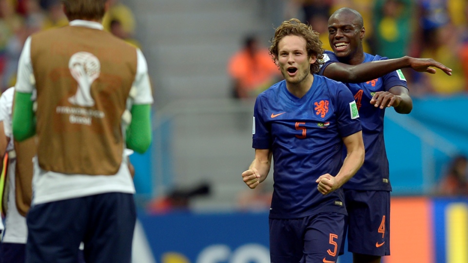 Blind comemora o segundo gol da Holanda