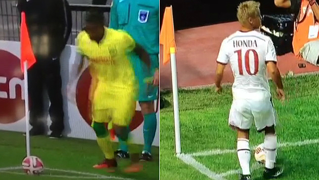 Honda ou Gakpé: quem fez a pior cobrança de escanteio do ano?