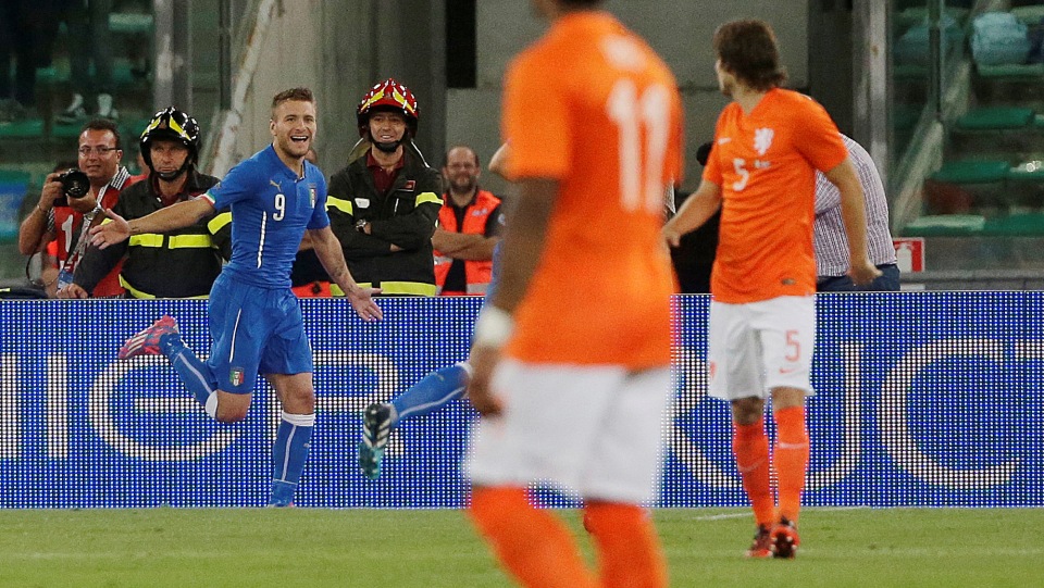 Immobile comemora o primeiro gol da It&aacute;lia