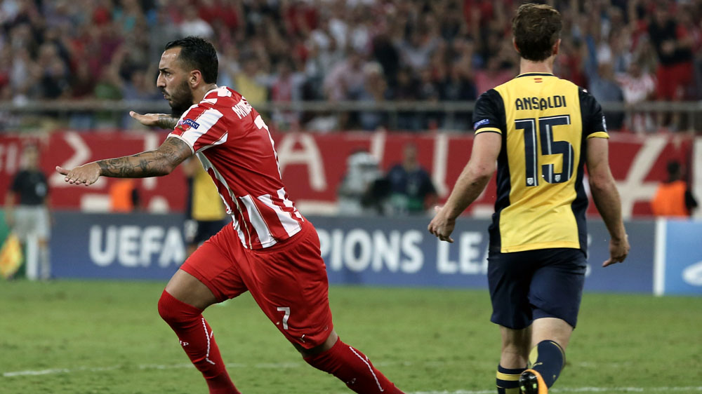 Atl&eacute;tico de Madrid descobriu como &eacute; duro jogar com o Olympiacos na Gr&eacute;cia