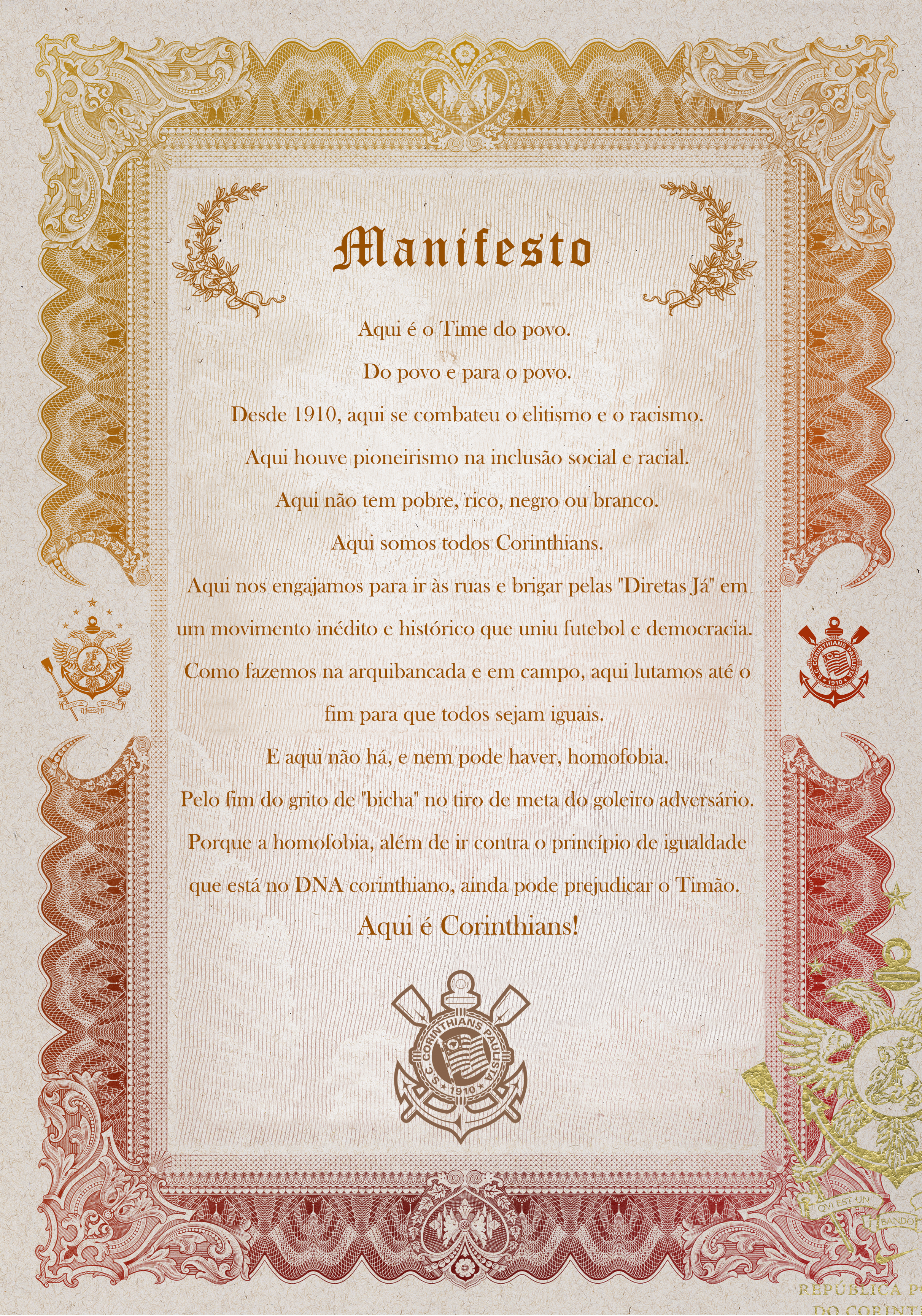 Manifesto do Corinthians contra homofobia