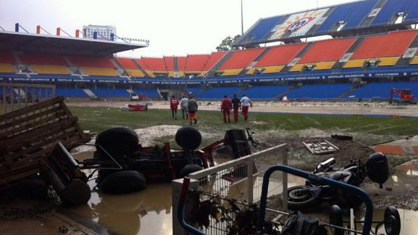 Sul da França sofre com tempestade, e estádio do Montpellier fica devastado