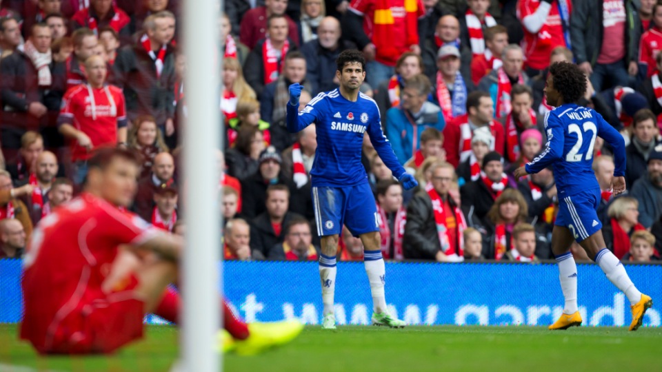 A vontade de Diego Costa decidiu contra o Liverpool e vale ouro ao invicto Chelsea