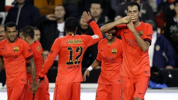[Vídeo] Aos 48 do segundo tempo, Busquets dá vitória ao Barcelona sobre o Valencia no Mestalla
