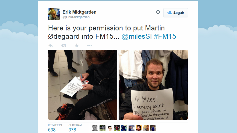 FM 2015 precisava de permiss&atilde;o dos pais para incluir joia norueguesa. Conseguiu pelo Twitter