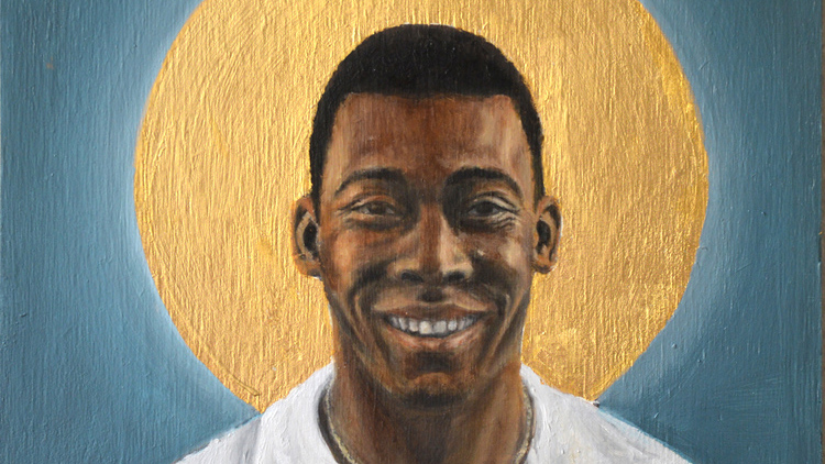 Projeto de artista suíço transforma craques do futebol em entidades divinas