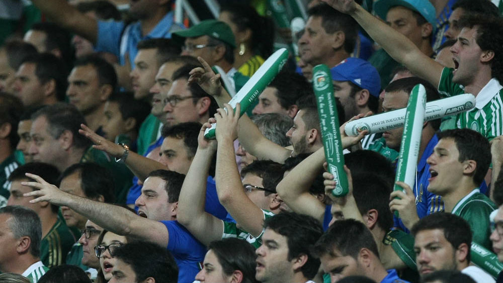 A torcida do Palmeiras fez a festa no novo Palestra It&aacute;lia (Foto: Divulga&ccedil;&atilde;o)