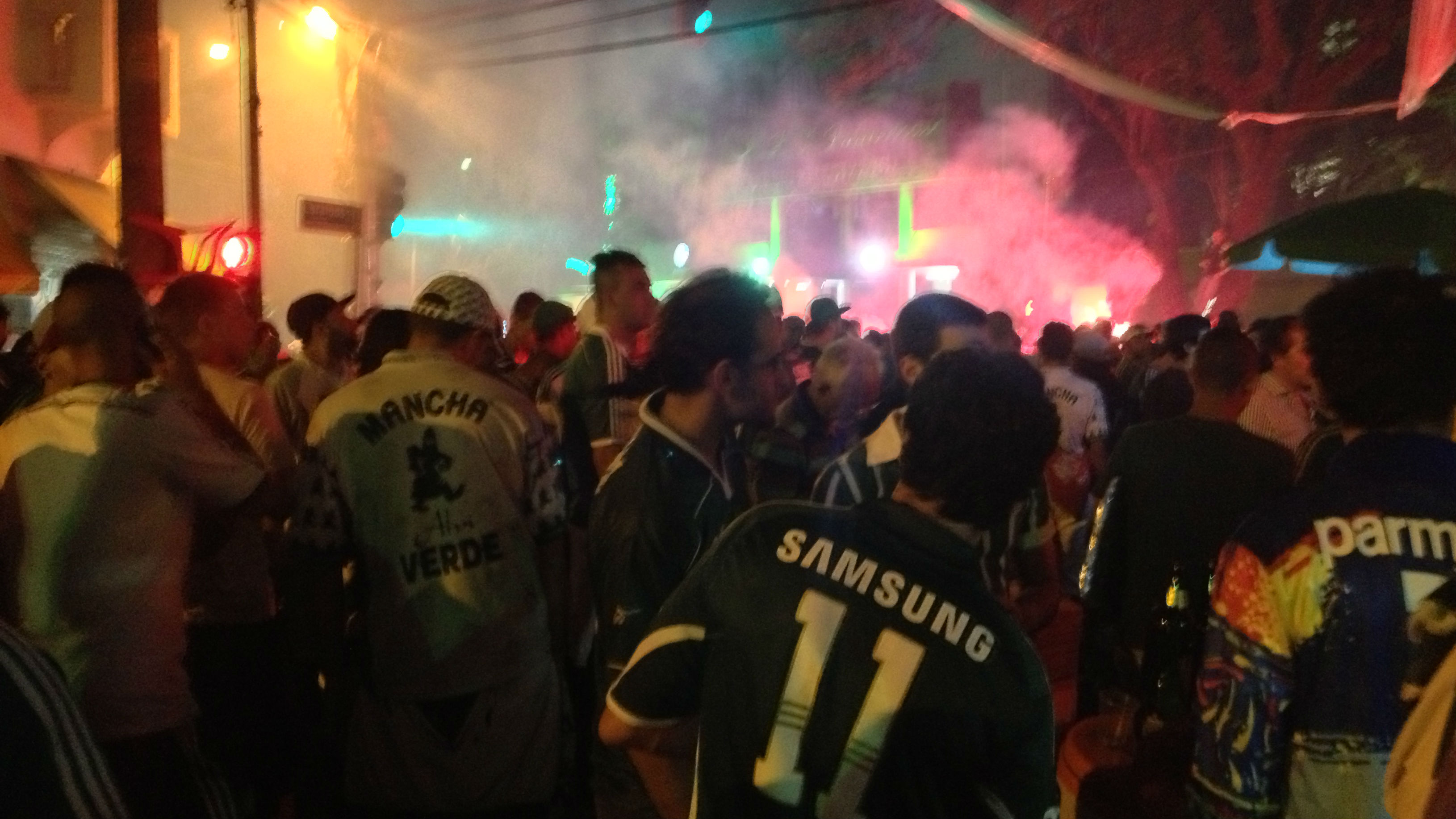 O palmeirense n&atilde;o precisou de ingresso para comemorar a abertura do seu novo est&aacute;dio