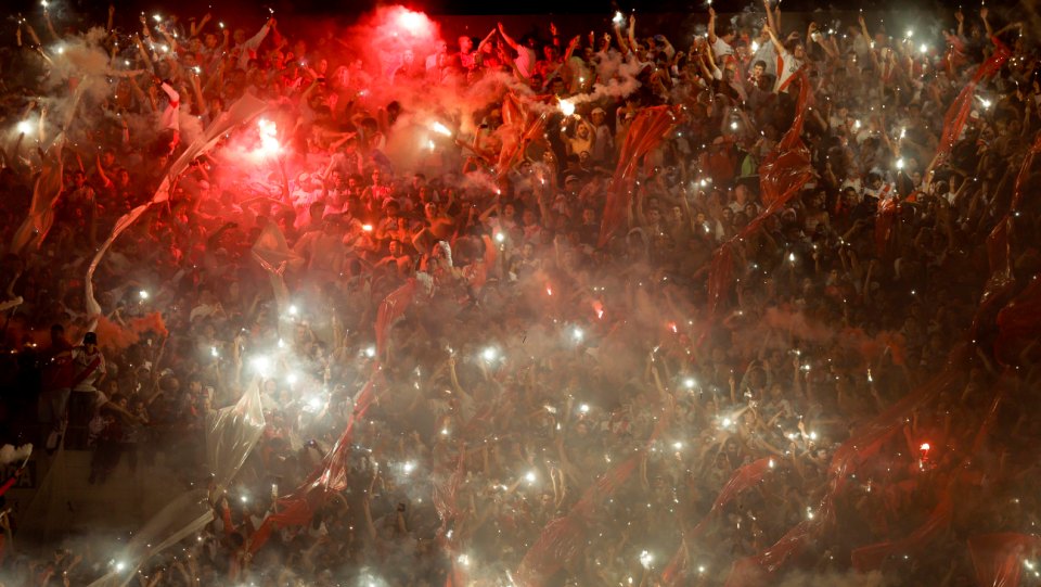 Com essa festa fant&aacute;stica que a torcida recebeu o River para a final da Sul-Americana