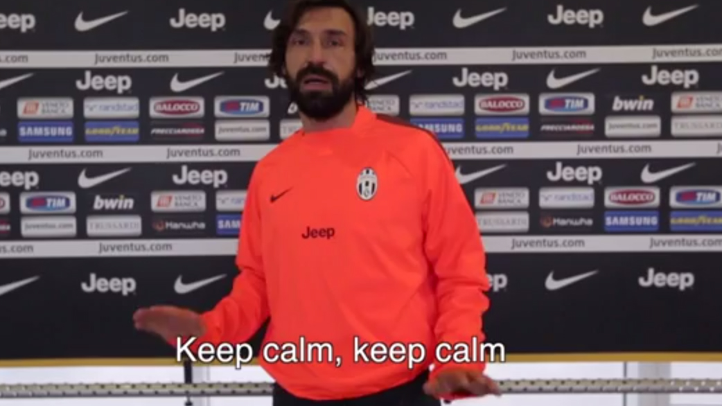 Fique calmo e passe para o Pirlo, em mais um v&iacute;deo divertido do maestro da Juventus