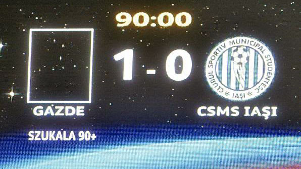 Placar do jogo n&atilde;o mostrou "Steaua", mas sim "mandante"