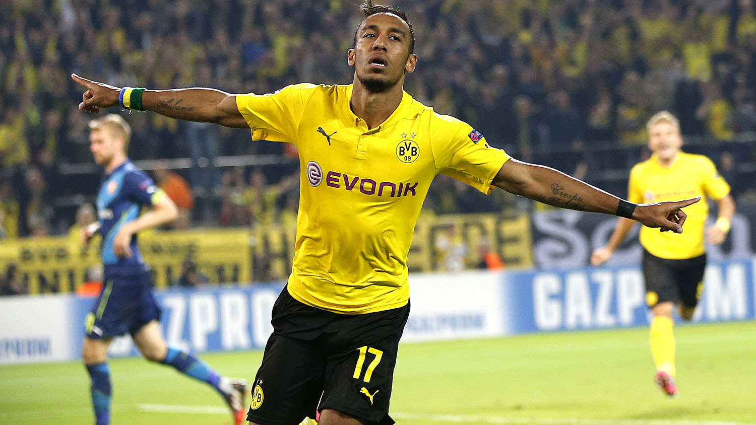 Aubameyang, o craque do Gab&atilde;o (Foto: AP)