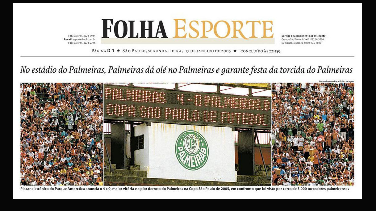 H&aacute; 10 anos, Palmeiras recebeu o Palmeiras no Palestra e perdeu (ou ganhou) de goleada