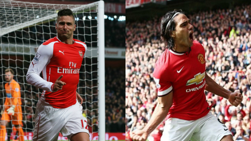 Com menos jogos, Giroud tem mais que o dobro de gols de Falcao Garc&iacute;a na temporada