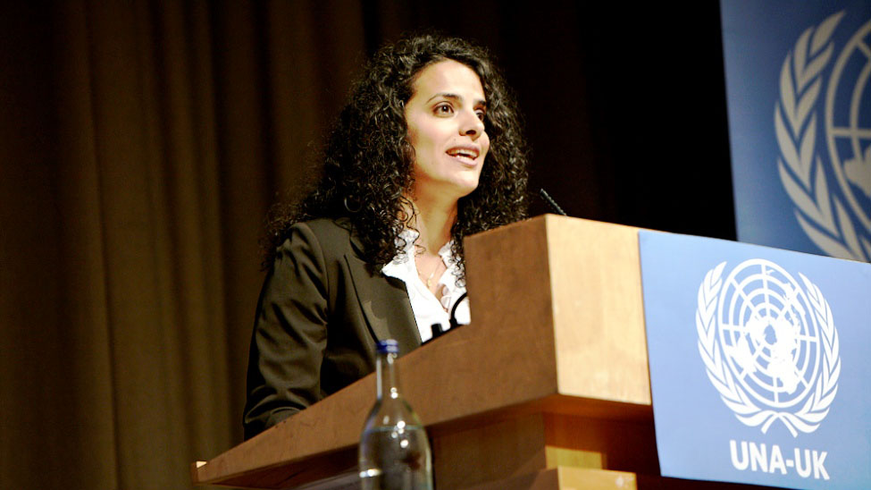 Honey Thaljieh em F&oacute;rum da ONU, em 2012