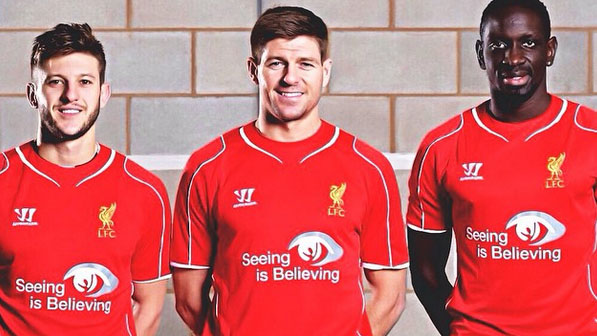 Camisa do Liverpool trar&aacute; campanha por deficientes visuais contra o Tottenham