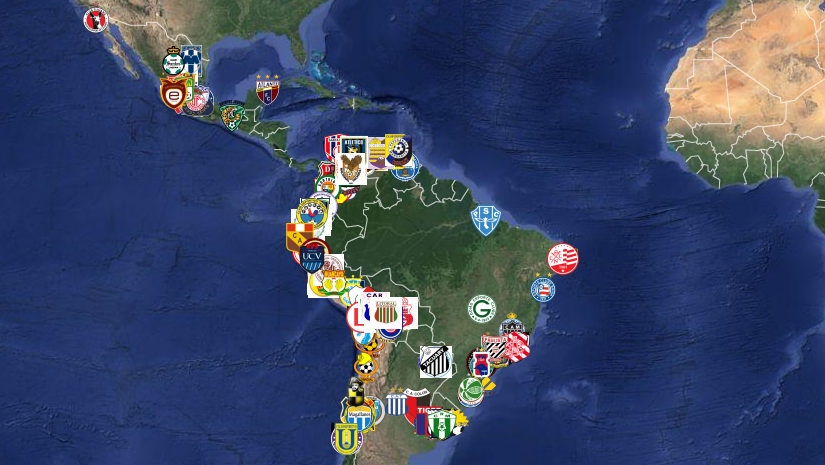 Desbrave as Am&eacute;ricas neste mapa interativo com todos os times da hist&oacute;ria da Libertadores