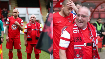 Esse torcedor do Leyton Orient não está um pouquinho velho para ser mascote?