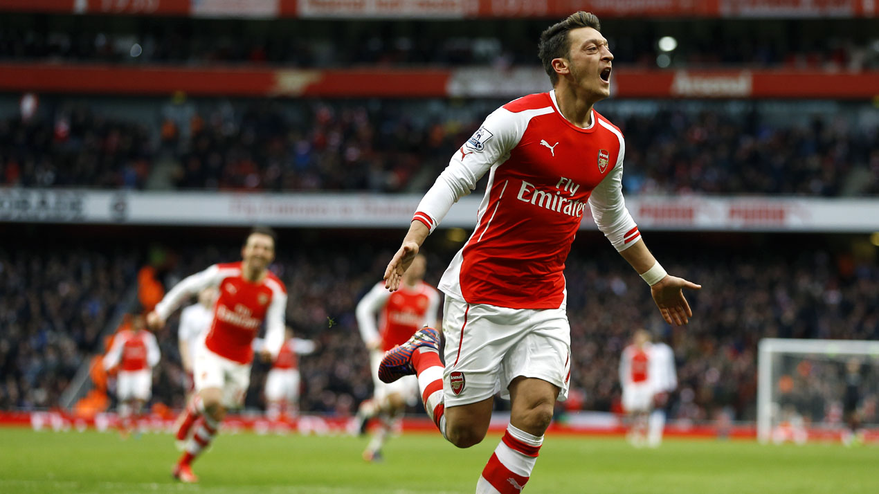 &Ouml;zil mira recorde de assist&ecirc;ncias na Premier League, e isso &eacute; apenas quest&atilde;o de tempo