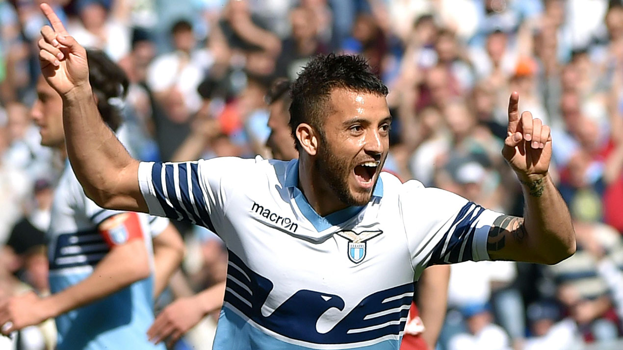 Felipe Anderson comemora o seu gol pela Lazio