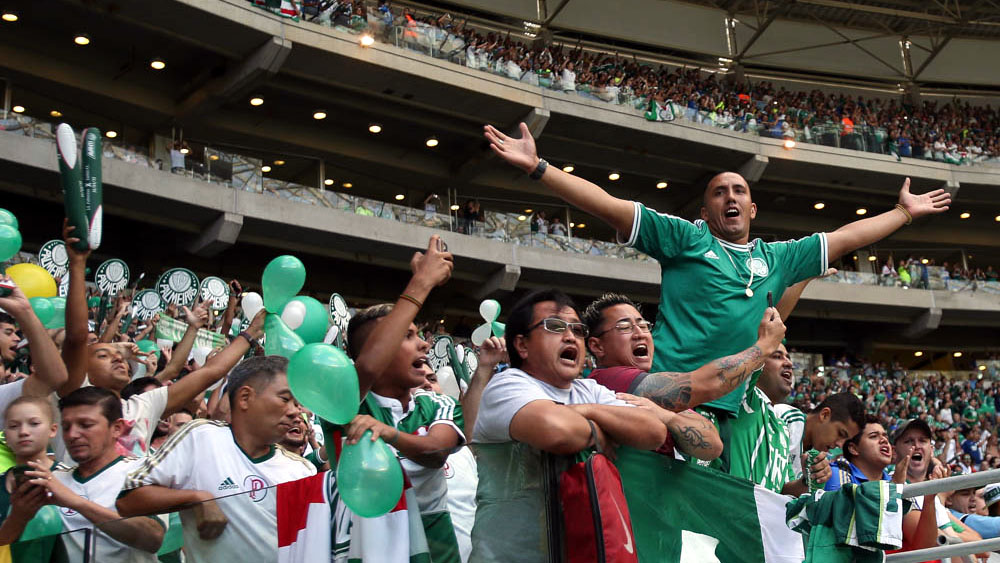 Torcida do Palmeiras fa za festa no Allianz Parque (Foto: Cesar Greco / Fotoarena)