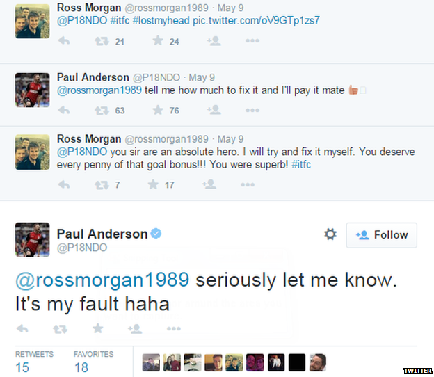 A troca de tu&iacute;tes entre os dois