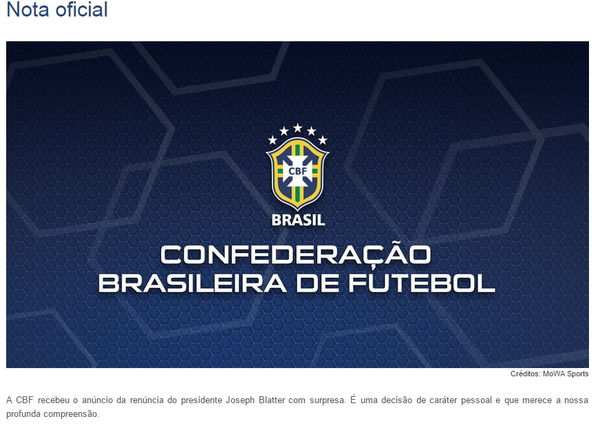 Print da nota da CBF, para voc&ecirc; n&atilde;o achar que inventamos isso (Reprodu&ccedil;&atilde;o)