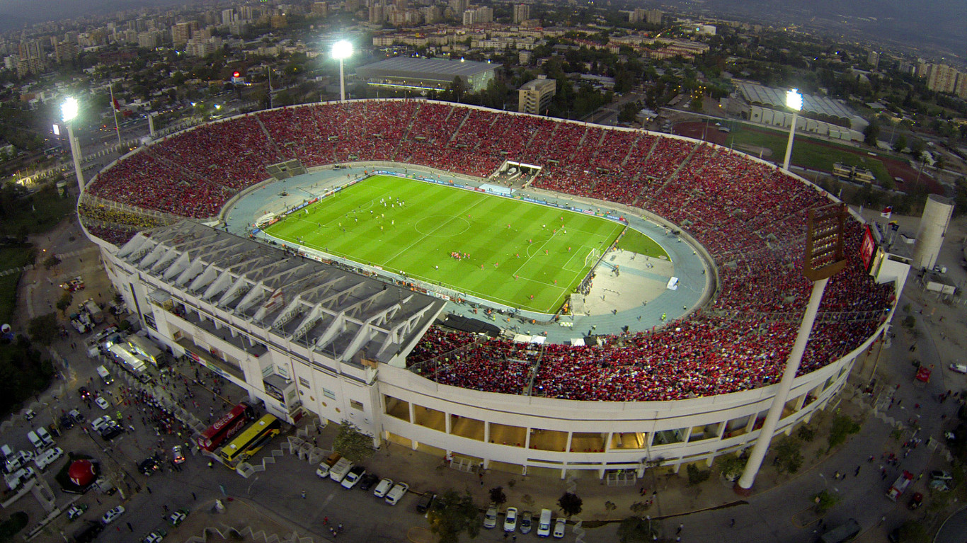 Est&aacute;dio Nacional do Chile, em Santiago (Foto: AP)